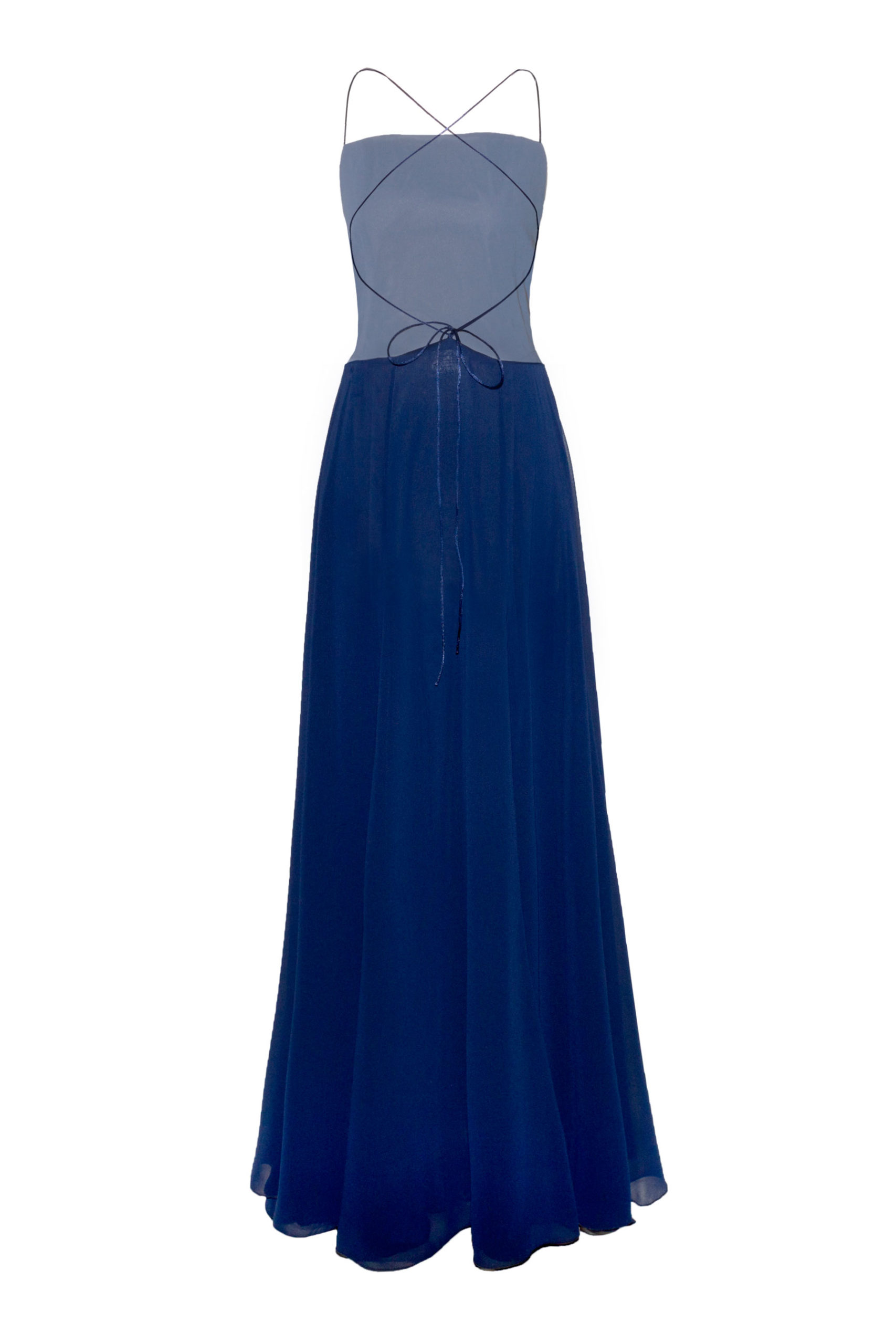 Fatima navy dress back