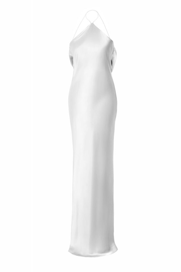 Vestido seda natural Gabrielle natural white silk dress